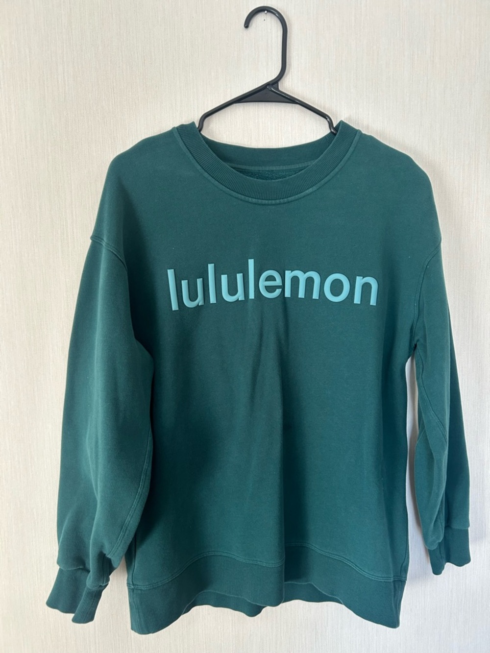 lululemon Dark Green Crewneck with Teal Logo